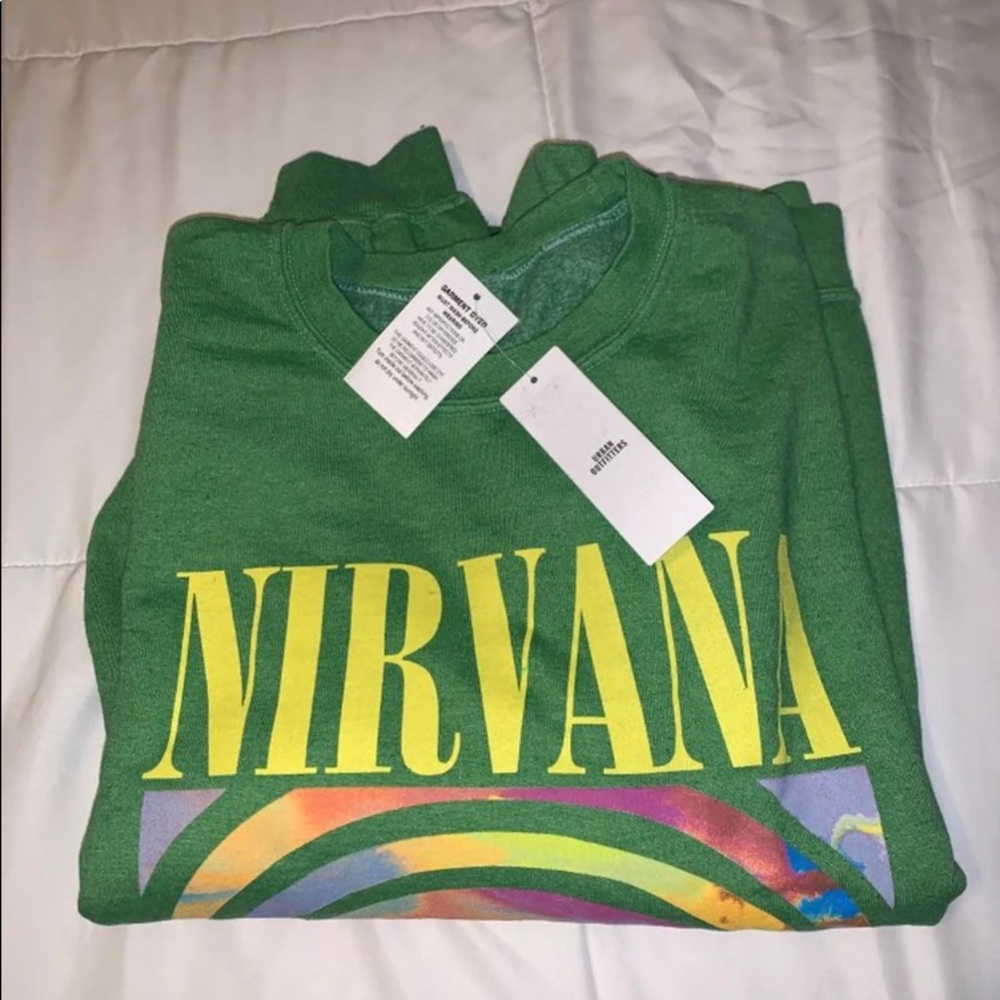 New Nirvana SOLD OUT Green Tie Dye Sweatshirt S/M
